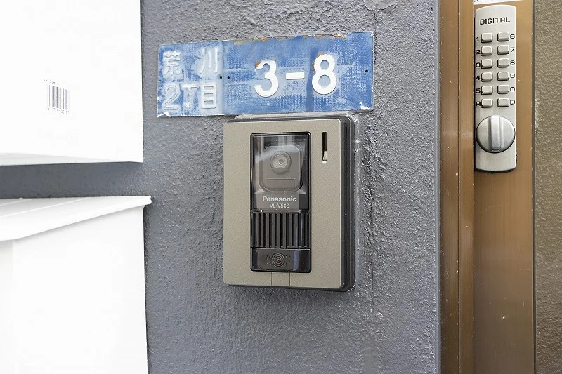 No.式ロックとテレビ付きモニターフォンでセキュリティー安心